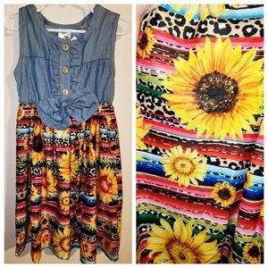 Blue Jean sunflower dress